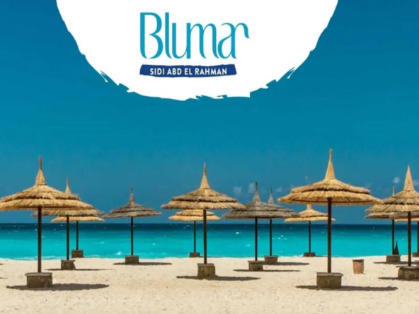 Blumar in North Coast - Sahel by Wadi Degla Developments - beach and umbrellas